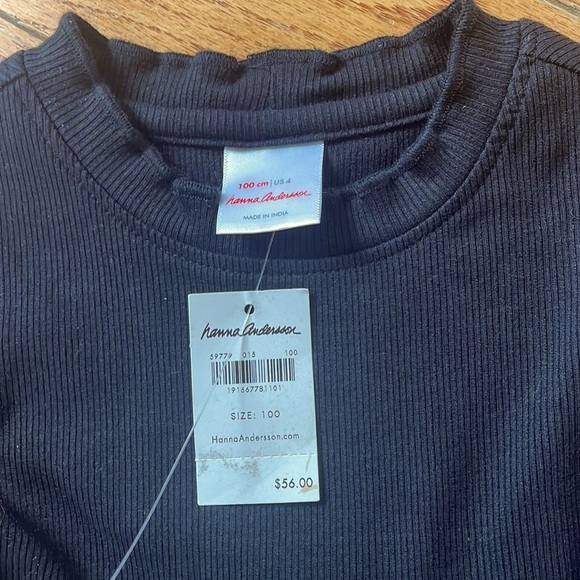 Hanna Andersson Long Sleeve Tiered Black Dress with Colorful Hems Size 4 NWT - Picture 3 of 3